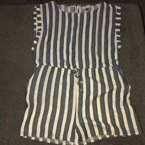 black and white striped romper